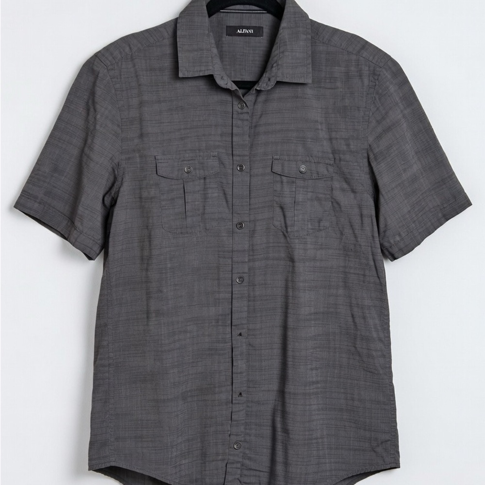 Alfani Men's Charcoal Button Down Shirt
